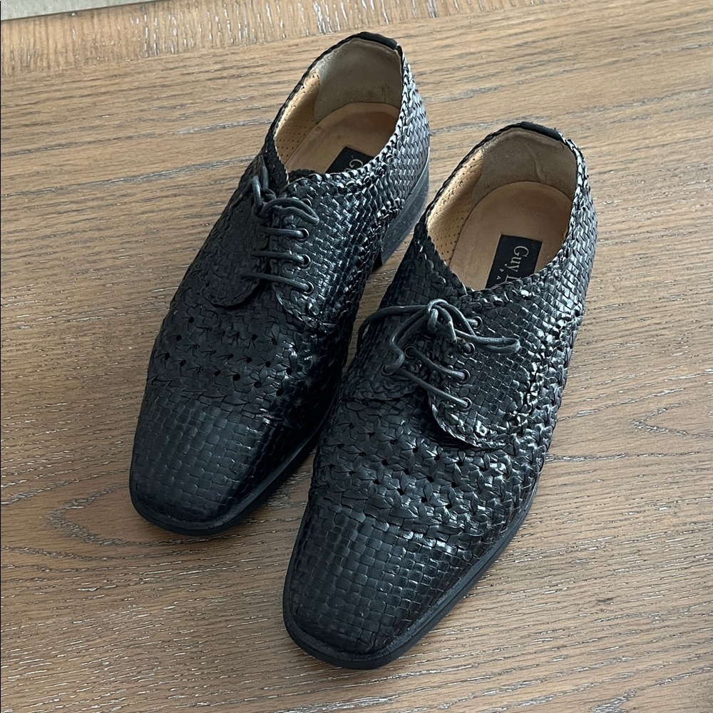 Guy Laroche Black Leather Lace Up‎ Derby Shoes Size 7